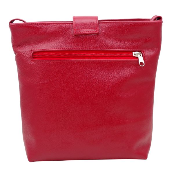 Geanta dama piele naturala rosie - 11R - imagine 3