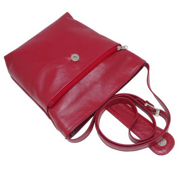 Geanta dama piele naturala rosie - 11R - imagine 5