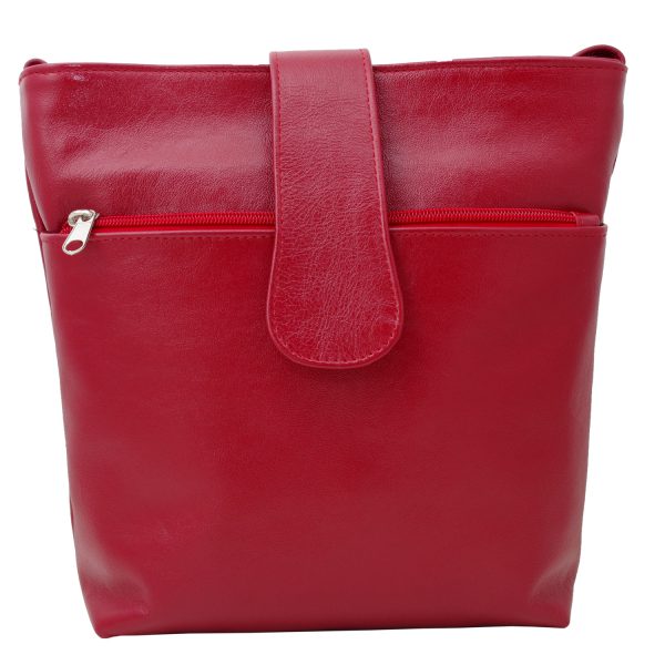 Geanta dama piele naturala rosie - 11R - imagine 2